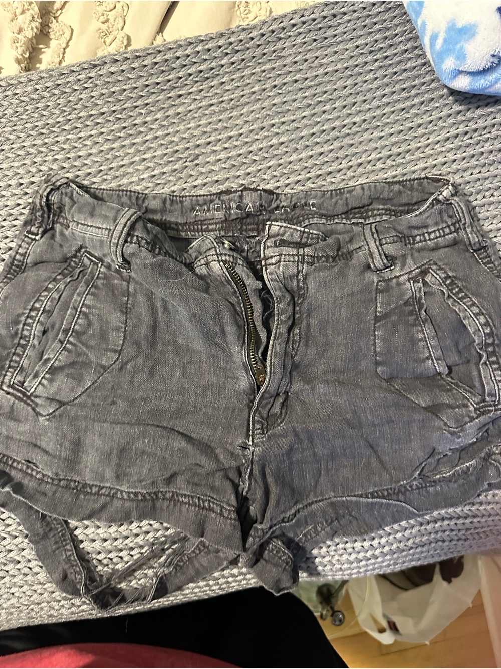 American Eagle Outfitters Washed Gray Women's Denim Shorts